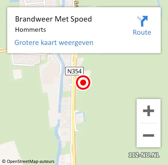 Locatie op kaart van de 112 melding: Brandweer Met Spoed Naar Hommerts op 2 augustus 2015 02:47