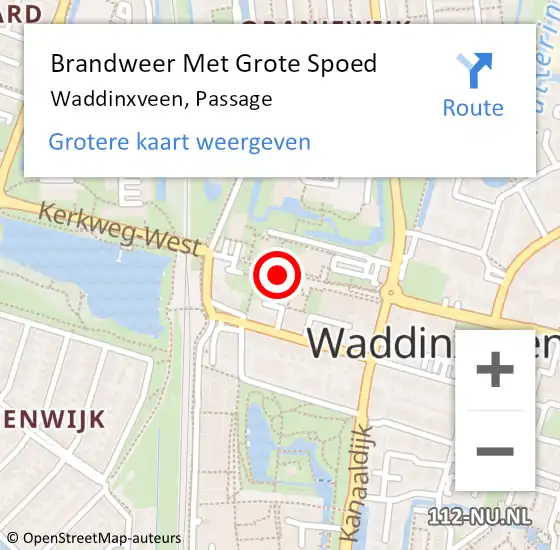 Locatie op kaart van de 112 melding: Brandweer Met Grote Spoed Naar Waddinxveen, Passage op 2 augustus 2015 03:01