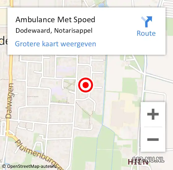 Locatie op kaart van de 112 melding: Ambulance Met Spoed Naar Dodewaard, Notarisappel op 2 augustus 2015 05:36