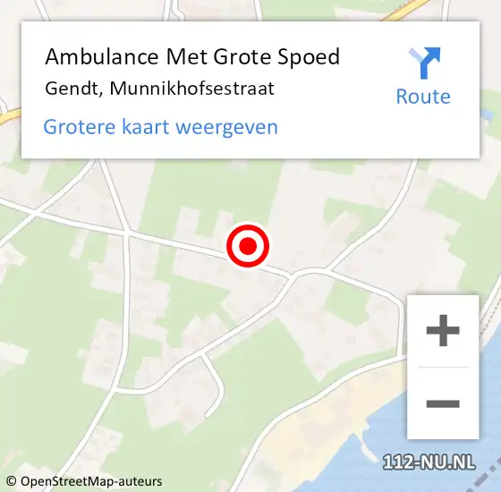 Locatie op kaart van de 112 melding: Ambulance Met Grote Spoed Naar Gendt, Munnikhofsestraat op 2 augustus 2015 10:02