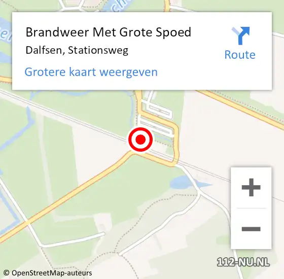 Locatie op kaart van de 112 melding: Brandweer Met Grote Spoed Naar Dalfsen, Stationsweg op 2 augustus 2015 10:13