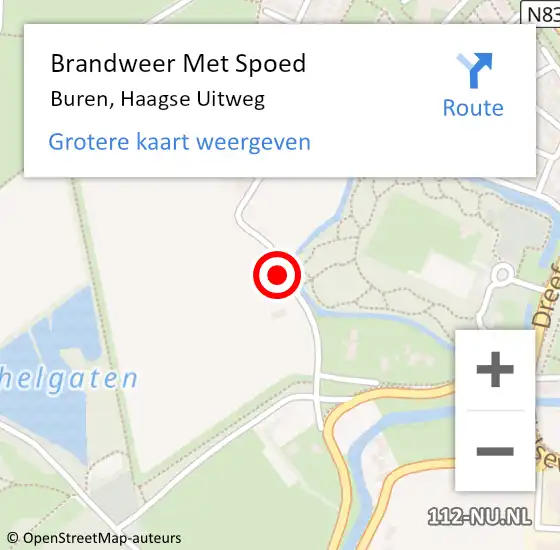 Locatie op kaart van de 112 melding: Brandweer Met Spoed Naar Buren, Haagse Uitweg op 2 augustus 2015 11:15