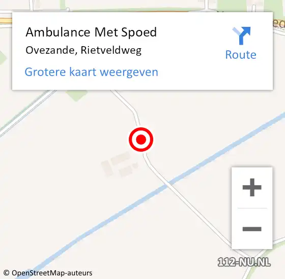 Locatie op kaart van de 112 melding: Ambulance Met Spoed Naar Ovezande, Rietveldweg op 2 augustus 2015 11:31