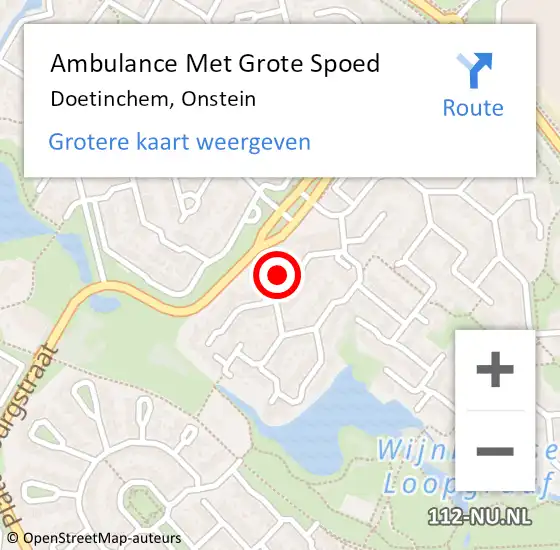 Locatie op kaart van de 112 melding: Ambulance Met Grote Spoed Naar Doetinchem, Onstein op 2 augustus 2015 11:57