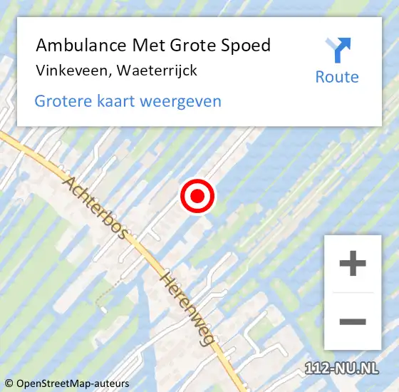 Locatie op kaart van de 112 melding: Ambulance Met Grote Spoed Naar Vinkeveen, Waeterrijck op 2 augustus 2015 13:22