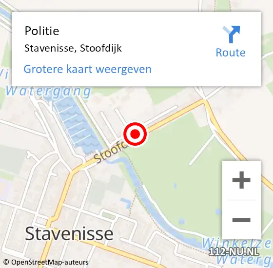 Locatie op kaart van de 112 melding: Politie Stavenisse, Stoofdijk op 2 augustus 2015 13:24