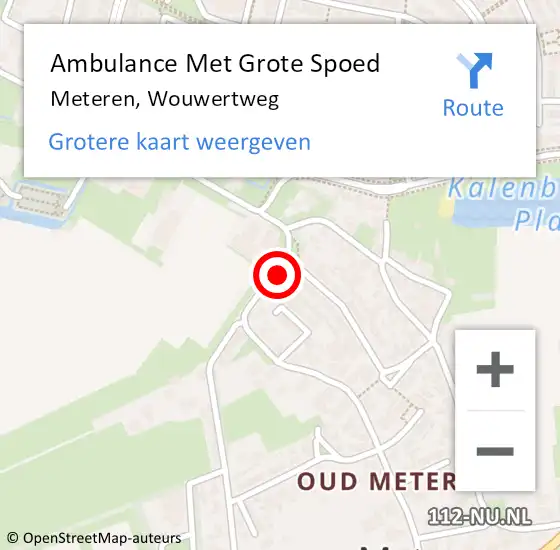 Locatie op kaart van de 112 melding: Ambulance Met Grote Spoed Naar Meteren, Wouwertweg op 2 augustus 2015 13:45