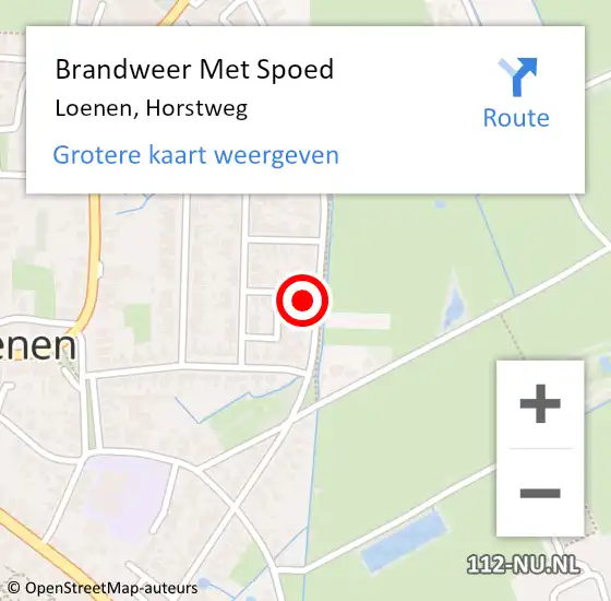 Locatie op kaart van de 112 melding: Brandweer Met Spoed Naar Loenen, Horstweg op 2 augustus 2015 14:49