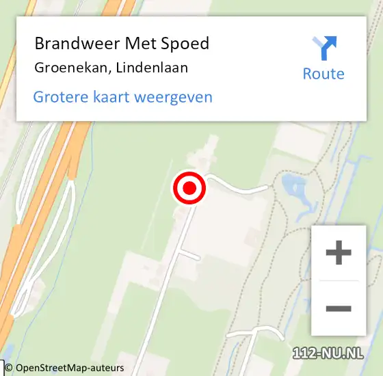 Locatie op kaart van de 112 melding: Brandweer Met Spoed Naar Groenekan, Lindenlaan op 2 augustus 2015 15:29