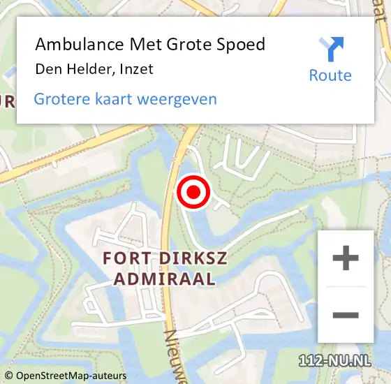 Locatie op kaart van de 112 melding: Ambulance Met Grote Spoed Naar Den Helder, Inzet op 2 augustus 2015 16:09