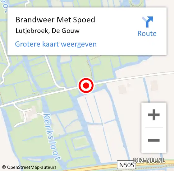 Locatie op kaart van de 112 melding: Brandweer Met Spoed Naar Lutjebroek, De Gouw op 2 augustus 2015 17:15