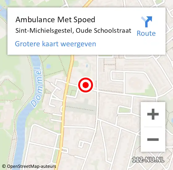 Locatie op kaart van de 112 melding: Ambulance Met Spoed Naar Sint-Michielsgestel, Oude Schoolstraat op 2 augustus 2015 17:24