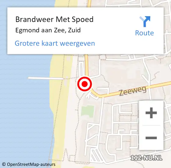 Locatie op kaart van de 112 melding: Brandweer Met Spoed Naar Egmond aan Zee, Zuid op 2 augustus 2015 19:51