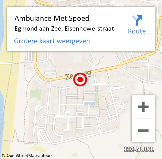 Locatie op kaart van de 112 melding: Ambulance Met Spoed Naar Egmond aan Zee, Eisenhowerstraat op 16 november 2013 01:52