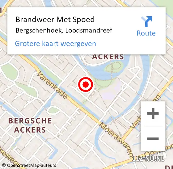 Locatie op kaart van de 112 melding: Brandweer Met Spoed Naar Bergschenhoek, Loodsmandreef op 3 augustus 2015 01:36