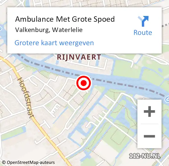 Locatie op kaart van de 112 melding: Ambulance Met Grote Spoed Naar Valkenburg, Waterlelie op 3 augustus 2015 02:04