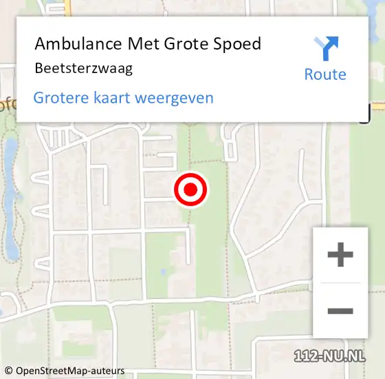 Locatie op kaart van de 112 melding: Ambulance Met Grote Spoed Naar Beetsterzwaag op 3 augustus 2015 03:26