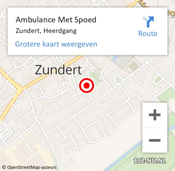 Locatie op kaart van de 112 melding: Ambulance Met Spoed Naar Zundert, Heerdgang op 3 augustus 2015 04:11