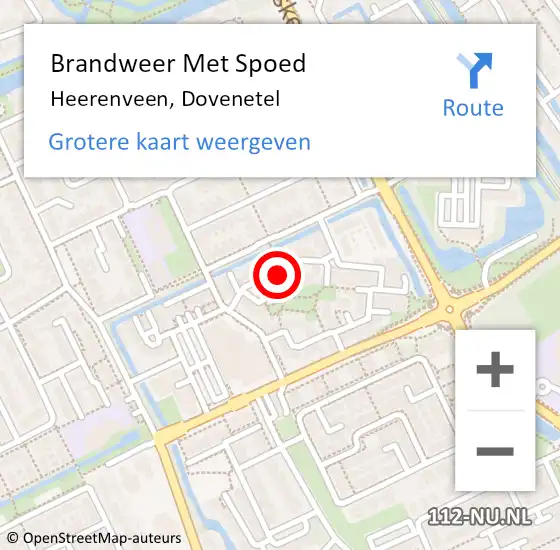 Locatie op kaart van de 112 melding: Brandweer Met Spoed Naar Heerenveen, Dovenetel op 16 november 2013 02:33