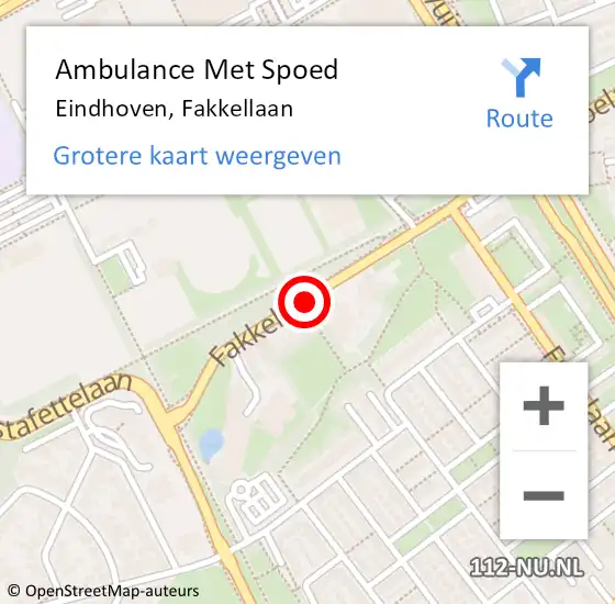 Locatie op kaart van de 112 melding: Ambulance Met Spoed Naar Eindhoven, Fakkellaan op 3 augustus 2015 09:16