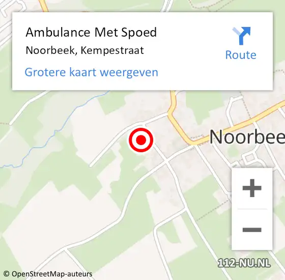 Locatie op kaart van de 112 melding: Ambulance Met Spoed Naar Noorbeek, Kempestraat op 16 november 2013 03:17