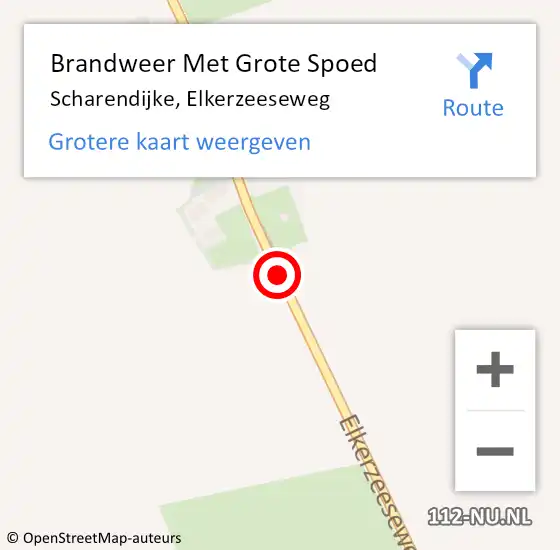 Locatie op kaart van de 112 melding: Brandweer Met Grote Spoed Naar Scharendijke, Elkerzeeseweg op 3 augustus 2015 10:18