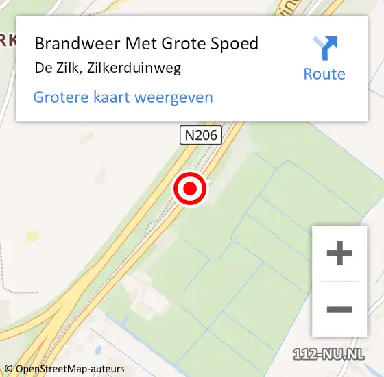 Locatie op kaart van de 112 melding: Brandweer Met Grote Spoed Naar De Zilk, Zilkerduinweg op 3 augustus 2015 11:54