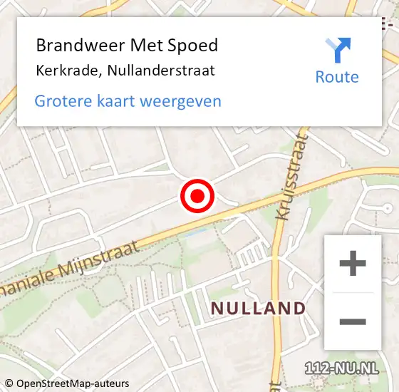 Locatie op kaart van de 112 melding: Brandweer Met Spoed Naar Kerkrade, Nullanderstraat op 3 augustus 2015 13:39