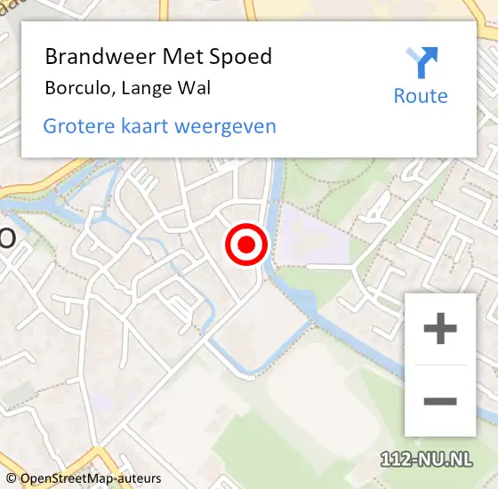 Locatie op kaart van de 112 melding: Brandweer Met Spoed Naar Borculo, Lange Wal op 3 augustus 2015 13:57