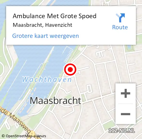 Locatie op kaart van de 112 melding: Ambulance Met Grote Spoed Naar Maasbracht, Havenzicht op 3 augustus 2015 15:05