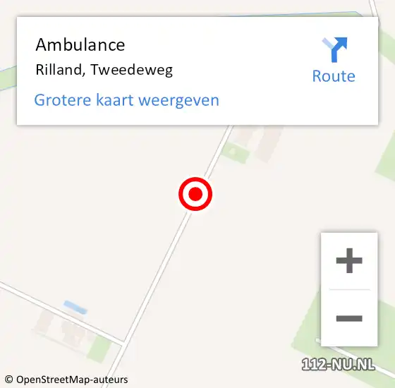 Locatie op kaart van de 112 melding: Ambulance Rilland, Tweedeweg op 3 augustus 2015 15:48