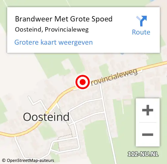 Locatie op kaart van de 112 melding: Brandweer Met Grote Spoed Naar Oosteind, Provincialeweg op 3 augustus 2015 16:01