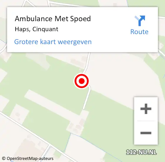 Locatie op kaart van de 112 melding: Ambulance Met Spoed Naar Haps, Cinquant op 3 augustus 2015 16:43