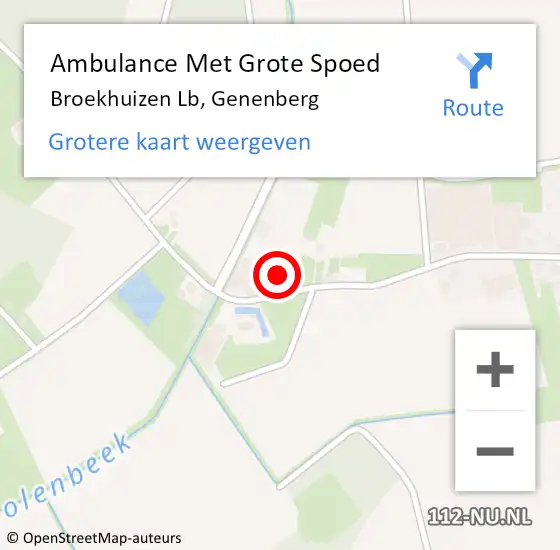 Locatie op kaart van de 112 melding: Ambulance Met Grote Spoed Naar Broekhuizen Lb, Genenberg op 16 november 2013 06:09