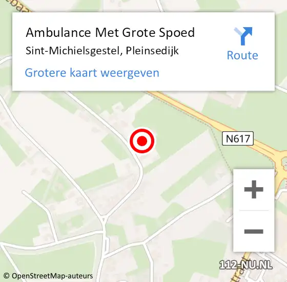 Locatie op kaart van de 112 melding: Ambulance Met Grote Spoed Naar Sint-Michielsgestel, Pleinsedijk op 3 augustus 2015 18:10