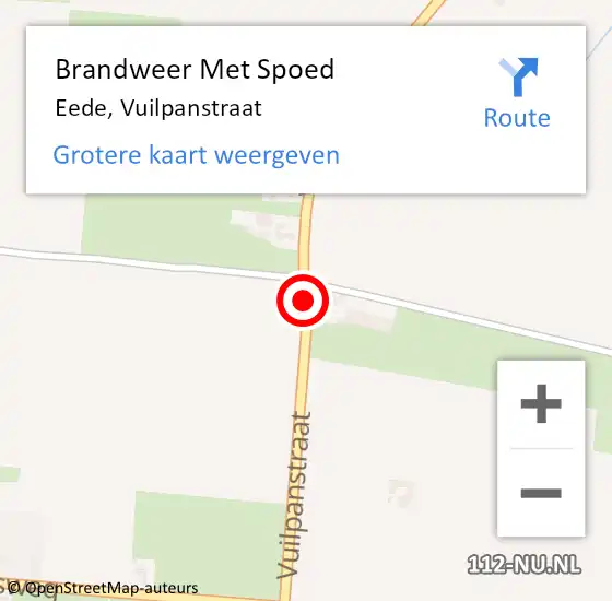 Locatie op kaart van de 112 melding: Brandweer Met Spoed Naar Eede, Vuilpanstraat op 3 augustus 2015 18:33