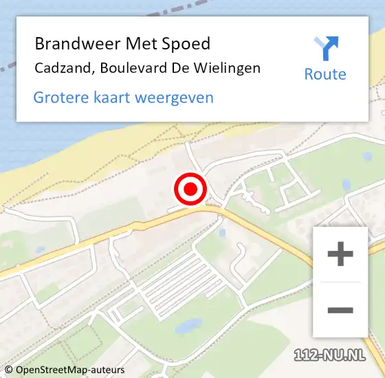 Locatie op kaart van de 112 melding: Brandweer Met Spoed Naar Cadzand, Boulevard De Wielingen op 3 augustus 2015 19:52