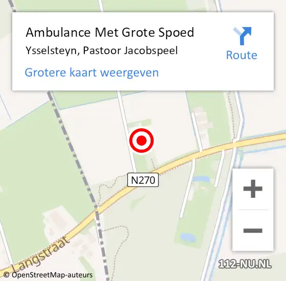 Locatie op kaart van de 112 melding: Ambulance Met Grote Spoed Naar Ysselsteyn, Pastoor Jacobspeel op 4 augustus 2015 07:48