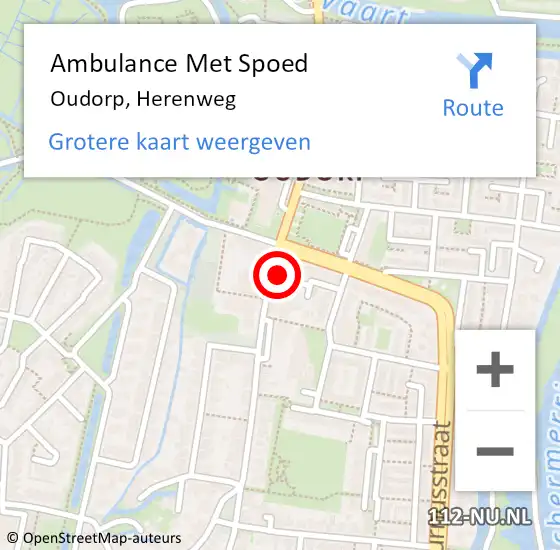 Locatie op kaart van de 112 melding: Ambulance Met Spoed Naar Oudorp, Herenweg op 4 augustus 2015 08:28