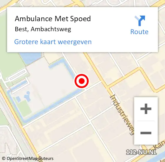 Locatie op kaart van de 112 melding: Ambulance Met Spoed Naar Best, Ambachtsweg op 4 augustus 2015 08:55