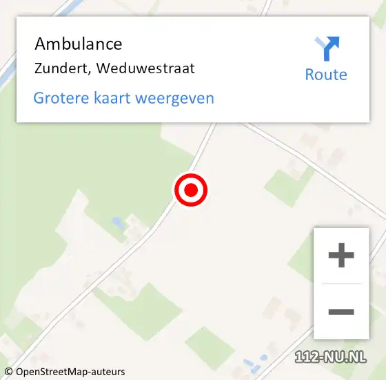 Locatie op kaart van de 112 melding: Ambulance Zundert, Weduwestraat op 4 augustus 2015 13:39