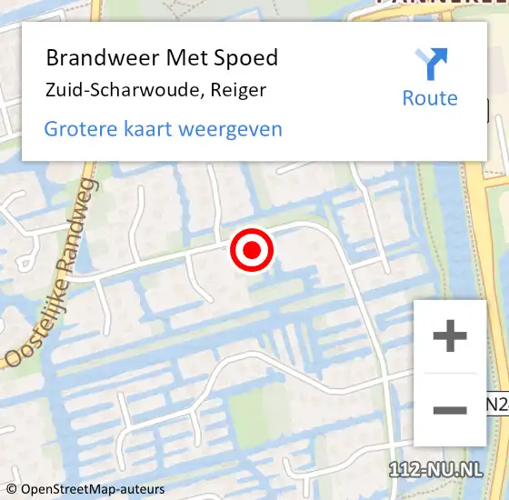 Locatie op kaart van de 112 melding: Brandweer Met Spoed Naar Zuid-Scharwoude, Reiger op 4 augustus 2015 17:35