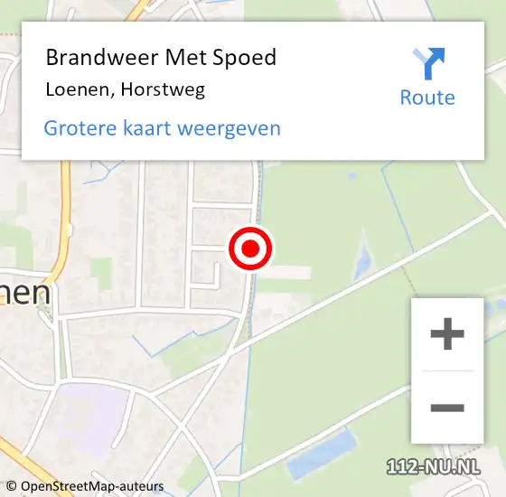 Locatie op kaart van de 112 melding: Brandweer Met Spoed Naar Loenen, Horstweg op 4 augustus 2015 20:34