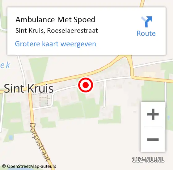 Locatie op kaart van de 112 melding: Ambulance Met Spoed Naar Sint Kruis, Roeselaerestraat op 4 augustus 2015 21:22