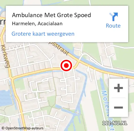 Locatie op kaart van de 112 melding: Ambulance Met Grote Spoed Naar Harmelen, Acacialaan op 5 augustus 2015 02:50