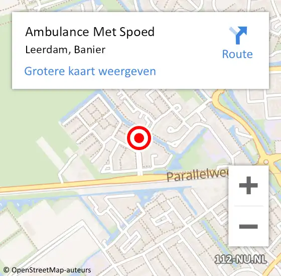 Locatie op kaart van de 112 melding: Ambulance Met Spoed Naar Leerdam, Banier op 5 augustus 2015 03:15