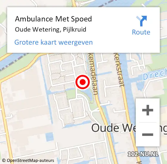 Locatie op kaart van de 112 melding: Ambulance Met Spoed Naar Oude Wetering, Pijlkruid op 5 augustus 2015 06:46