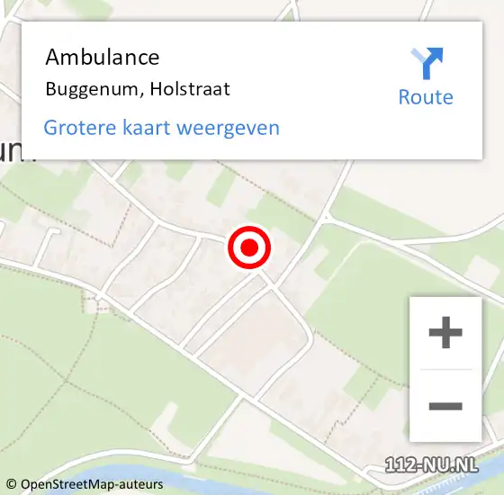 Locatie op kaart van de 112 melding: Ambulance Buggenum, Holstraat op 16 november 2013 10:38