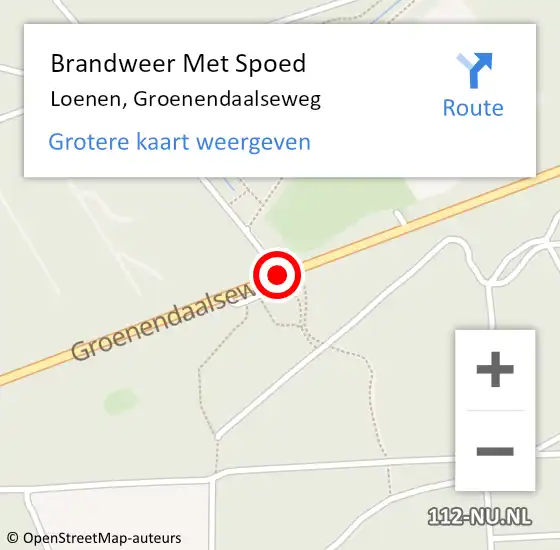 Locatie op kaart van de 112 melding: Brandweer Met Spoed Naar Loenen, Groenendaalseweg op 5 augustus 2015 08:29