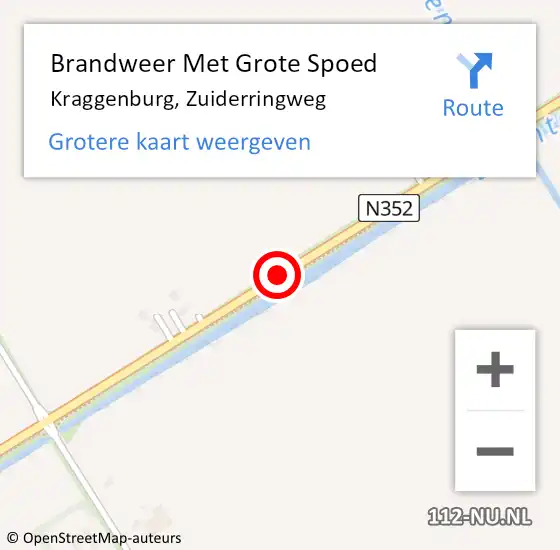 Locatie op kaart van de 112 melding: Brandweer Met Grote Spoed Naar Kraggenburg, Zuiderringweg op 5 augustus 2015 09:33